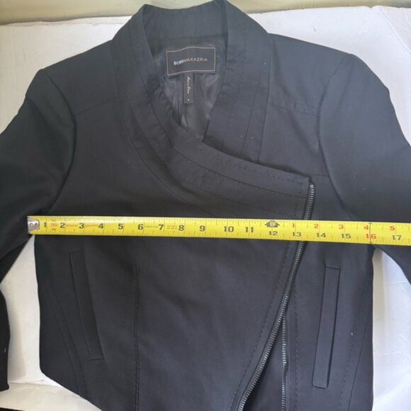 BCBG MAXAZRIA NEW Silk Cotton Bolero Crop Side Zip Jacket Blazer Preppy Pocket S - Picture 15 of 16